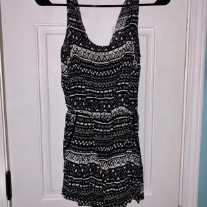 Black and White Romper with Pockets